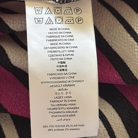 Michael Kors Side Tie Hem Short‎ Sleeve Top / blouse Deep Fuchsia stripes Sz XL - Picture 8 of 8